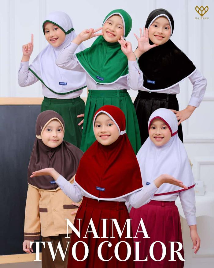 Mairaku Jilbab Hijab Kerudung anak perempuan instan kaos list serut Latifa rabbani ukuran TK dan SD