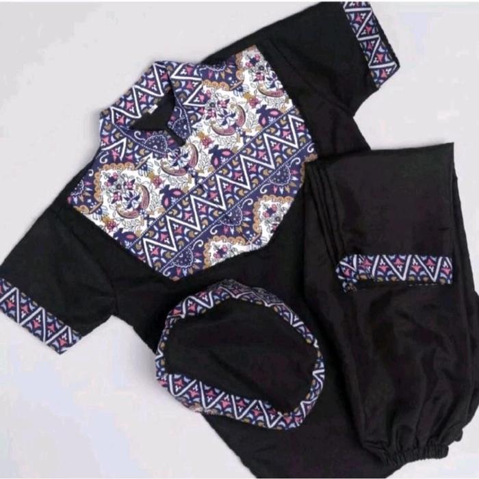 Setelan Baju Muslim Anak Motif Koko Batik Sultan Usia 1-10 Tahun Variasi Kancing Mandarin GRATIS PEC