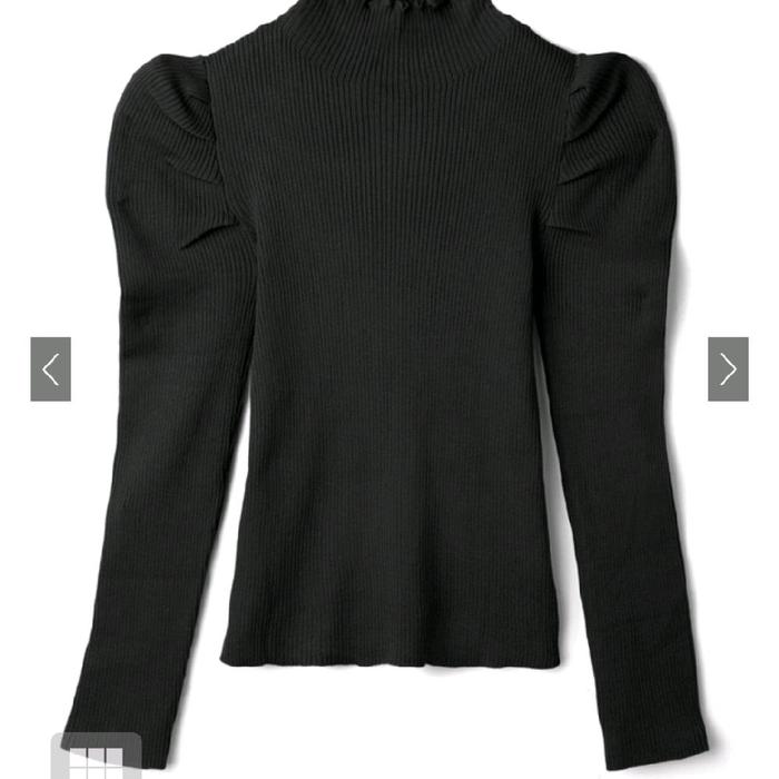 GRL Knit Top Hitam Puffyy