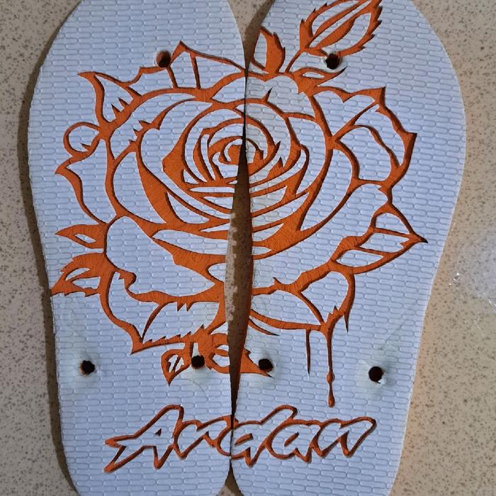 Sandal Sendal Ukir Swallow Motif Bunga Cantik Wanita - Cewek, Flat