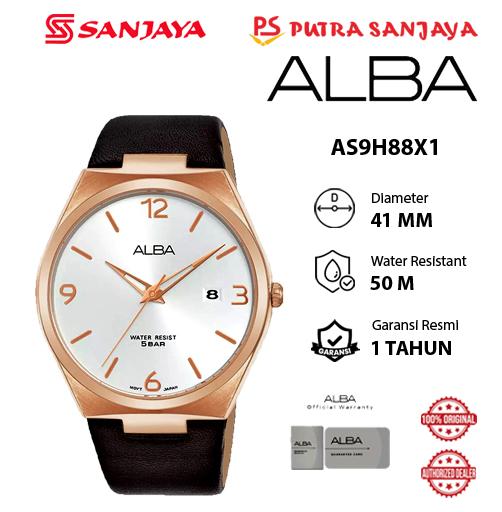 Jam Tangan Pria ALBA AS9H88 / AS9H88X1 Original Garansi Resmi 1 tahun Leather Strap