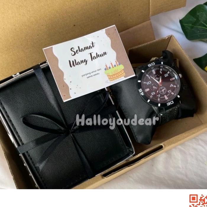 [ Kado Ulang Tahun Isi 2 Jam Tangan Dompet Pria ] Hampers cowok jam tangan dompet termurah
