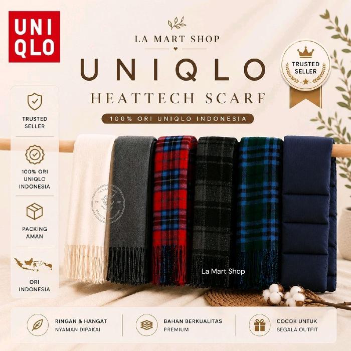 (READY STOCK) - UNIQLO Heattech Scarf Unisex / Scarf Uniqlo Heattech / Scarf Uniqlo Wanita / Scarf U