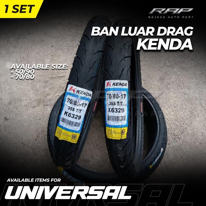 BAN LUAR DRAG/BAN CACING RING 17 UKURAN 50/90 & 70/80 BAN LUAR CACING BAN LUAR DRAG NYLON KENDA  Mot