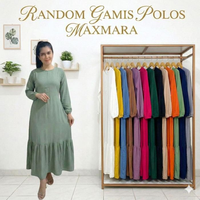 PAKET MURAH 116RB 4PCS Gamis Aluna maxmara Polos Pilihan Warna Random Busui Retsleting Depan Big Siz