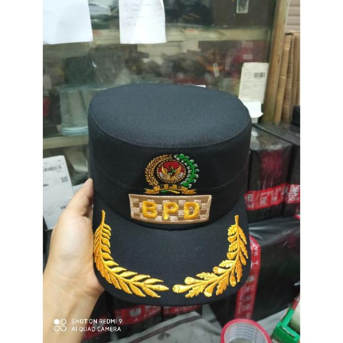 Topi Komando BPD Hitam Semi Wool Free Nama