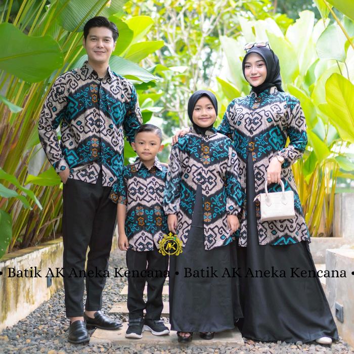 Gamis batik modern premium, dress muslim, gamis batik kombinasi, Motif Fayola Toska Baju Katun