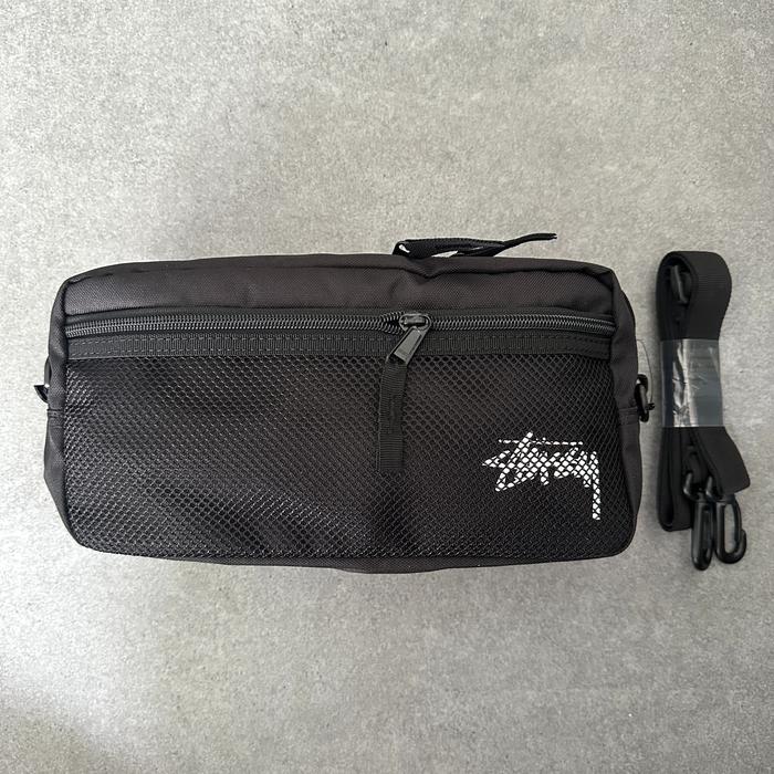 STUSSY STOCK SIDE BAG - BLACK | ORIGINAL WAISTBAG