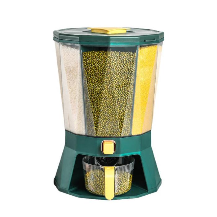 Cereal Dispenser Countertop Dry Food Dispenser 4 Grid 360  Grain Food