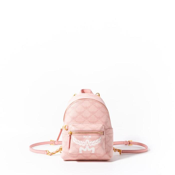 MCM X-mini stark bebe boo backpack in lauretos  Pink - Silver Pink