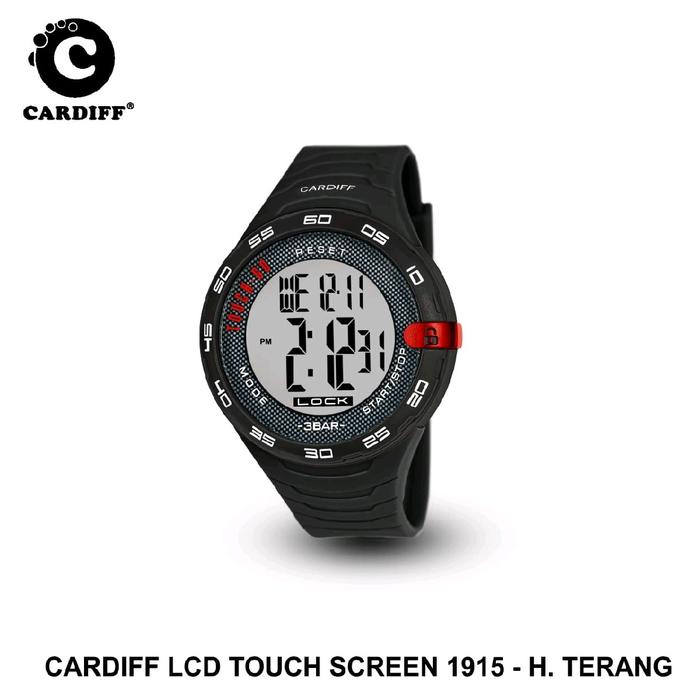 Jam Tangan Anak Pria dan Wanita Cardiff Original LCD Touch Screen 1915 Strap Rubber Fashion Terkini 