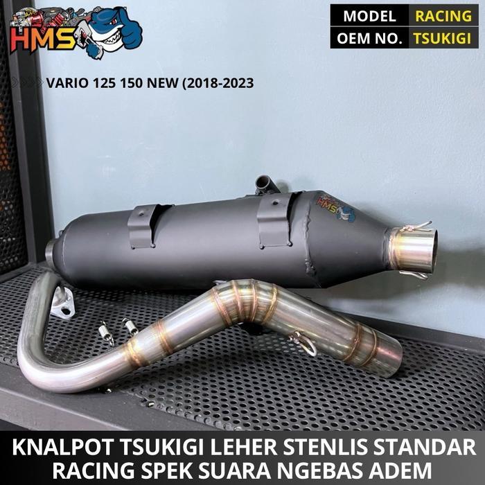 KNALPOT TSUKIGI VARIO 150 125 NEW LED 2018 2019 2020 2021 2022 2023 LEHER STENLIS KNALPOT BOBOKAN SU