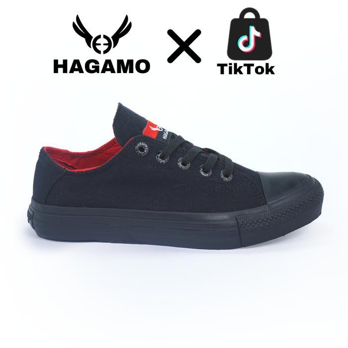 New Arrival Sepatu Hagamo Sneakers Casual Original Unisex Canvas Model ORION LOW - ALLBLACK
