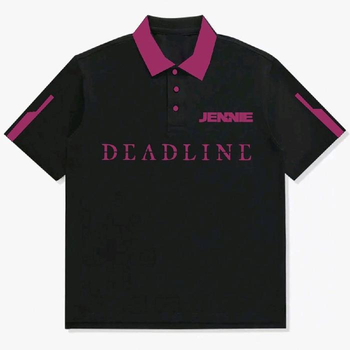 BLACKPINK DEADLINE T-shirt kaos model polo kerah custom Jennie