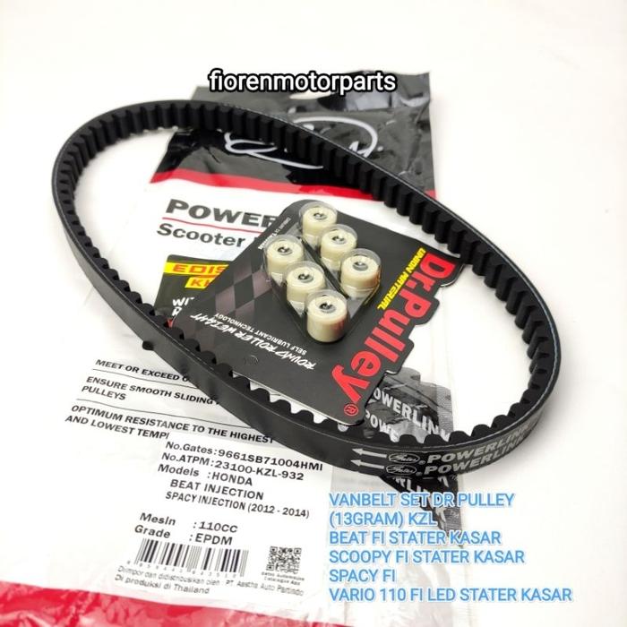 VANBELT SET + ROLLER GATES DR PULLEY BEAT FI STATER KASAR. SCOOPY FI STATER KASAR SPACY FI (13G) KZL