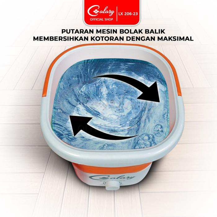 CALARY Mesin Cuci Mini Portable Mesin Cuci Lipat Praktis 18L + Pengering Serbaguna 206-23