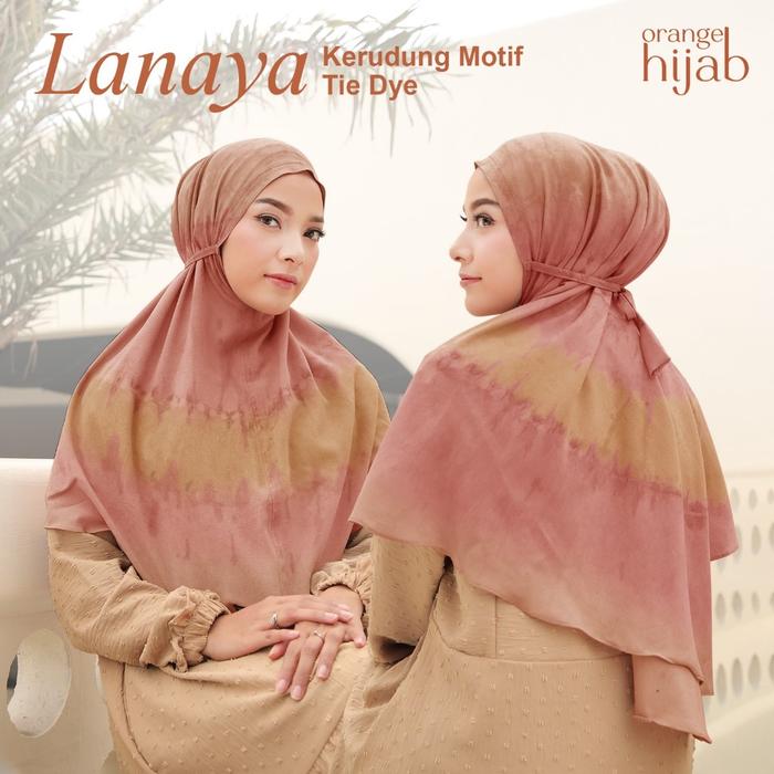 ORGHijab BDG -  Bergo Tie Dye | Hijab Instan Motif Abstrak | Bergo Polkadot Tali