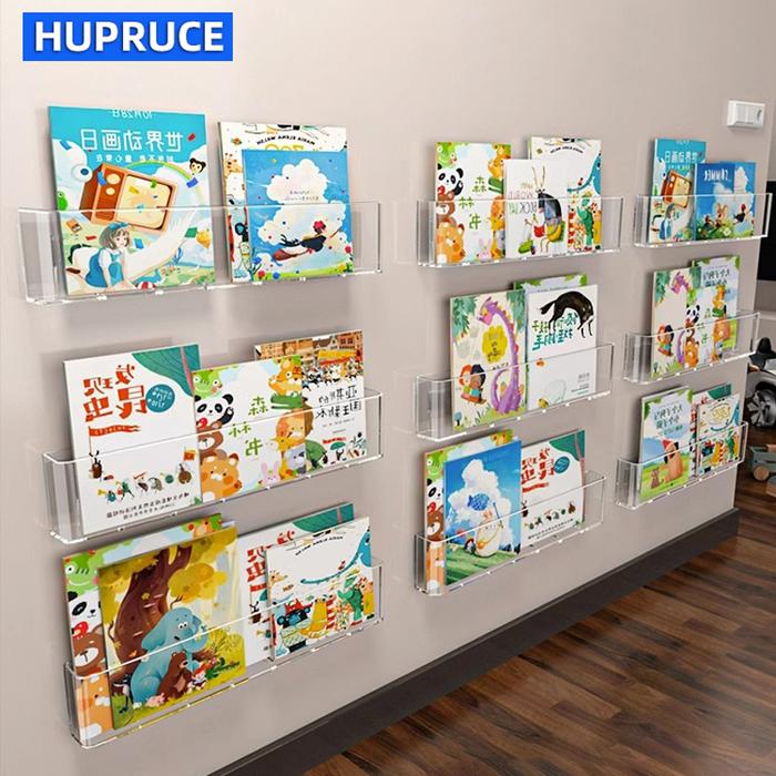 Acrylic Picture Book Display Stand Bookshelf Children's Wall Behind the Door Reading Magazine Storag