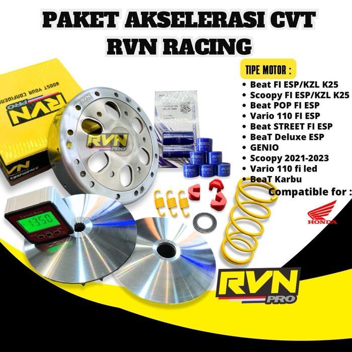 PAKET CVT FULL UPGRADE CVT RVN BEAT FI ESP SCOOPY FI ESP GENIO VARIO 110 FI MANGKOK GANDA CUSTOM  RV