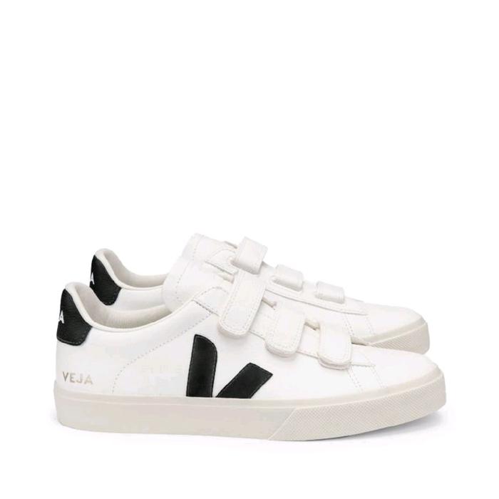 Veja Sneakers Recife Logo Chromefree Extra White Black Men's Shoes Original