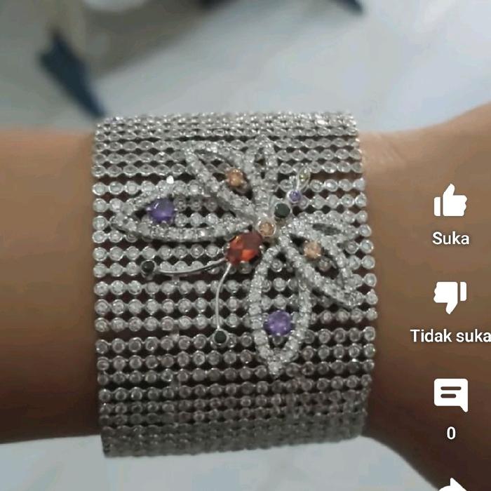 TOKO EMAS PERAK LOGAM MULIA BUKA 24 JAM GELANG SWAROVSKI ORIGINAL MURNI ASLI 925 BATANGAN FINE SILVE