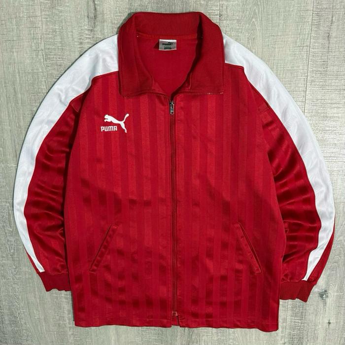 Jaket vintage puma tracktop red white size XL