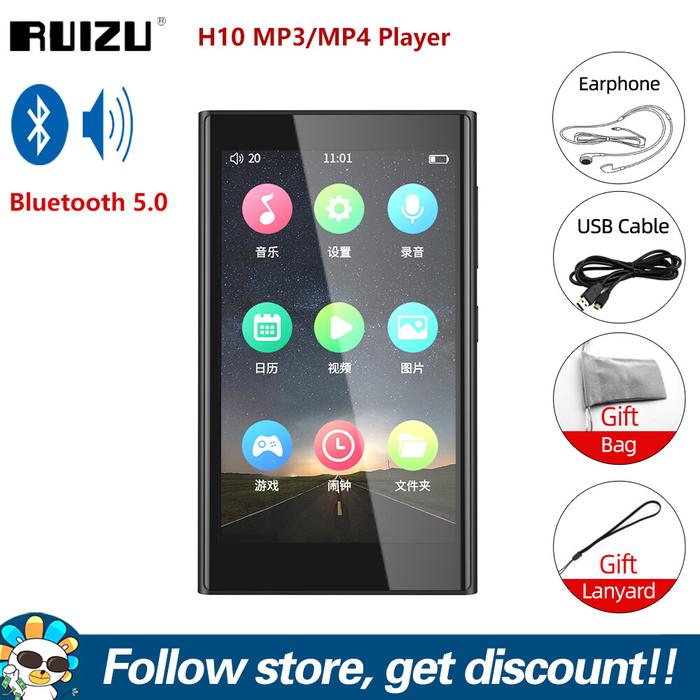 RUIZU H10 Pemutar MP3 MP4, Pemutar Video Bluetooth MP3 MP4 dengan