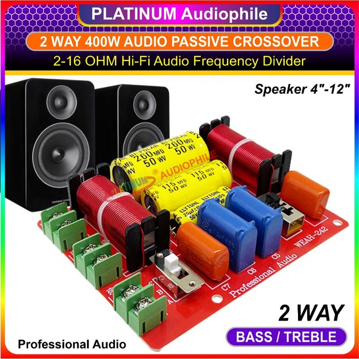 Crossover Pasif 2 Way Treble Bass Passive Speaker Crosover WEAH-242