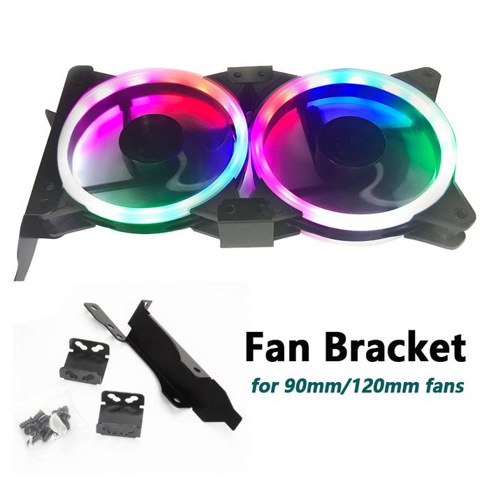 Dual Fans Mount Rack Cooling Heatsink PCI Slot Bracket support