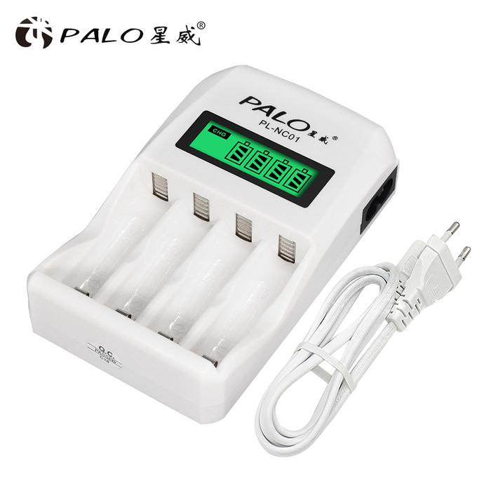 PALO Battery Charger 4 Slots LCD Display Intelligent Charger For