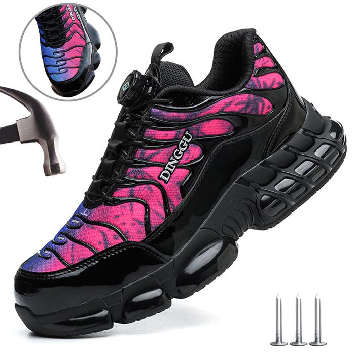 Size 47 48 Safety Shoes Men Anti-smash Anti-puncture Steel Toe Work Shoes Rotating Button Security P