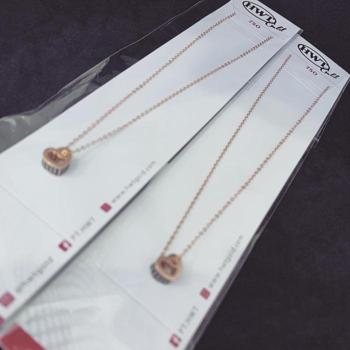 HWT GOLD KALUNG EMAS LOVE BLACK ROSEGOLD KADAR 750