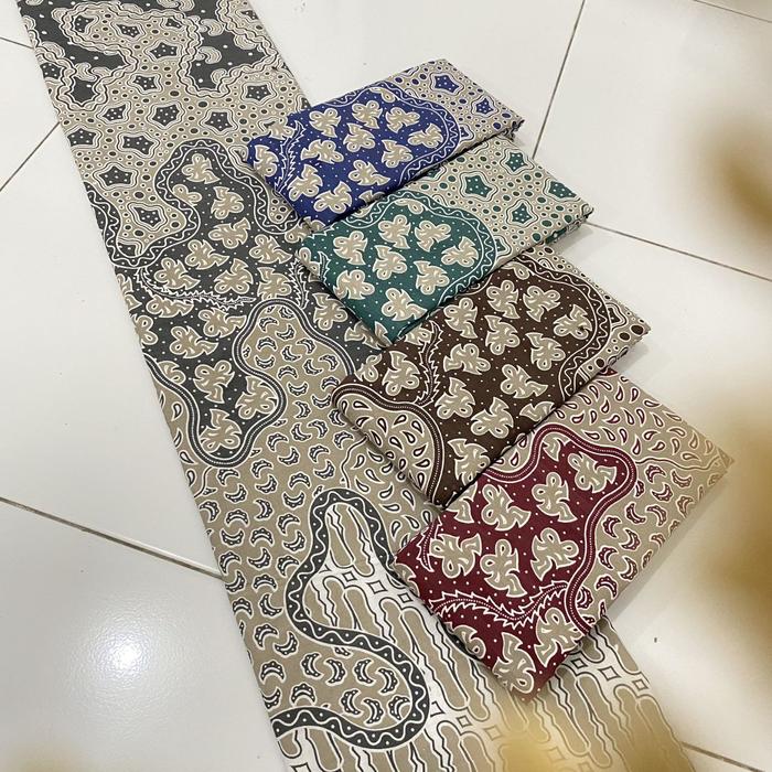 kain batik / bahan tr / warna soft / motif kacang mete