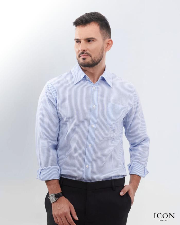 Kemeja Pria Icon Urban Stripe Sky
