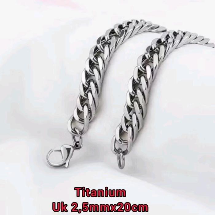 GELANG RANTAI TITANIUM ANTI KARAT / GELANG TITANIUM / GELANG RANTAI Aksesoris