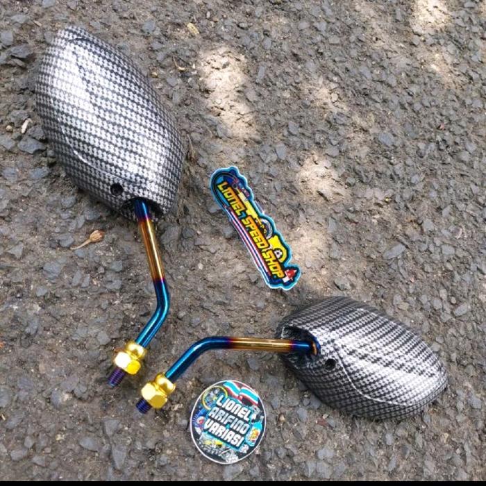 Terbaik Spion twotone karbon universal beat vario scoopy supra revo gl pro mega pro tiger kharisma A