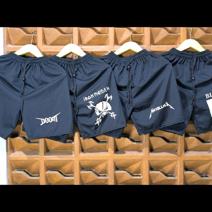 #PAKET 100RB DAPAT 10 CELANA PENDEK BOXER HITAM BAHAN SEDANG ( BUKAN TIPIS) Nyaman Panjang Sablon Sh