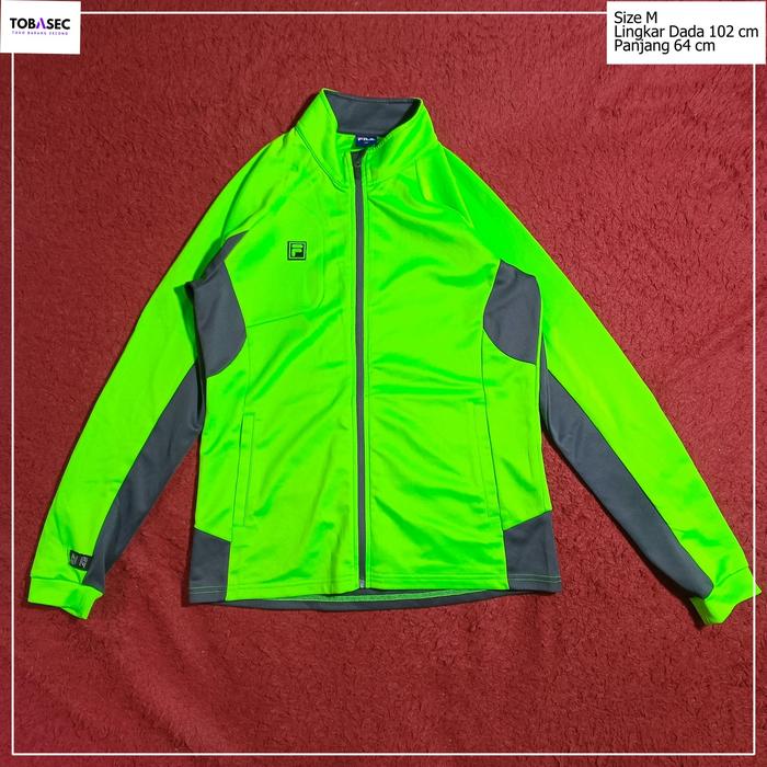 Jacket Running Tracktop Fila warna Hijau Stabilo Size M