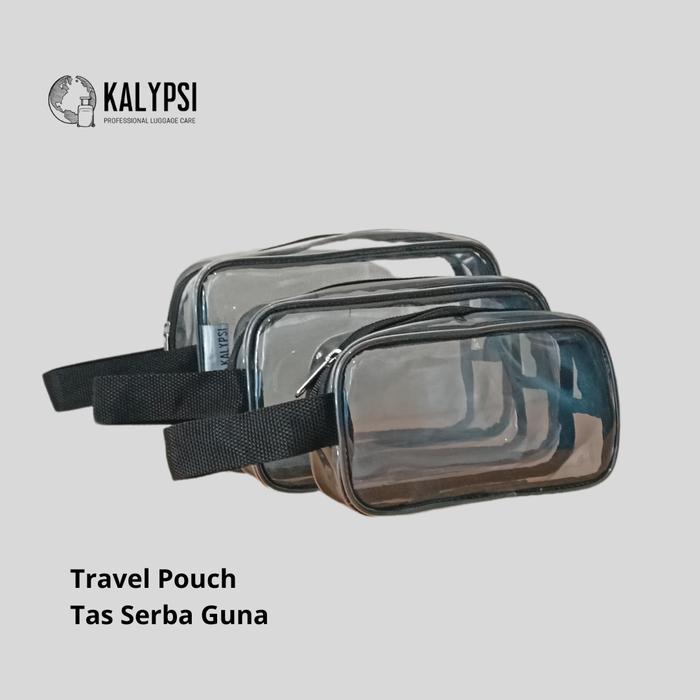 Travel Pouch Multifungsi mika Tebal Premium Transparan 1mm