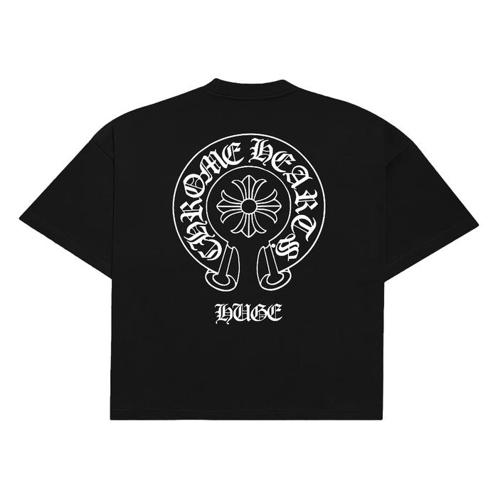 Huge Tshirt Boxy 20S Tshirt Boxyfit oversized hitam CHROME HEARTS