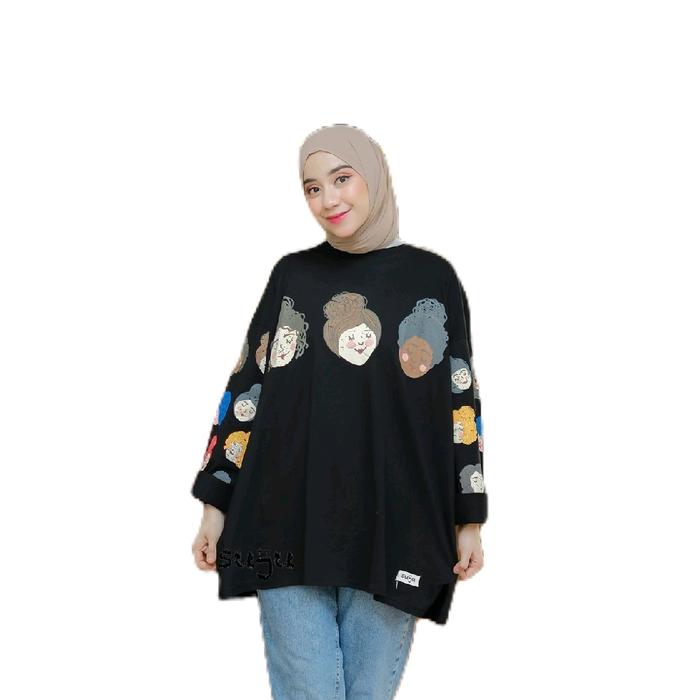kaos suju-kaos wanita oversized-kaos jumbo-kaos motif bergambar oversized