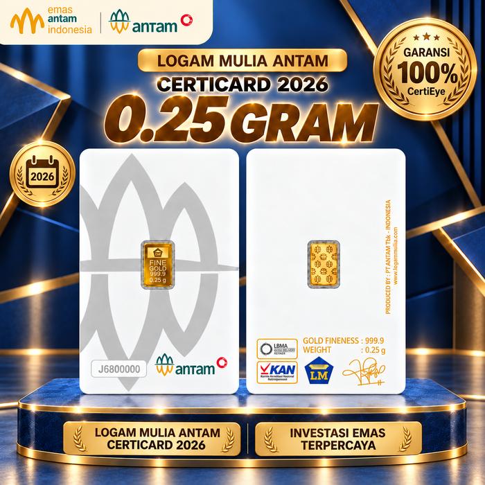 MURAH Antam 0.25 gram Ready Stok Emas LM Asli sertifikat