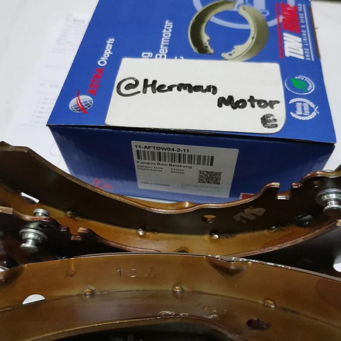 Brake shoe Kampas rem Belakang TDW ORIGINAL Veloz Avanza Xenia 2004-2021 RWD ORIGINAL AFTDW04-2-11