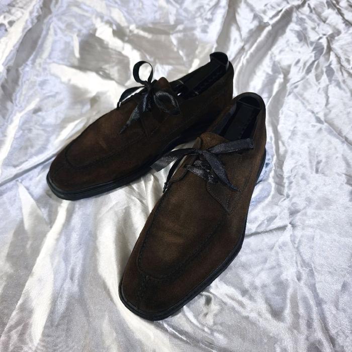 ASICS PEDALA Split Toe Derby in Patina Dark Brown Suede Sepatu Formal Kulit Pantofel Loafers Pria