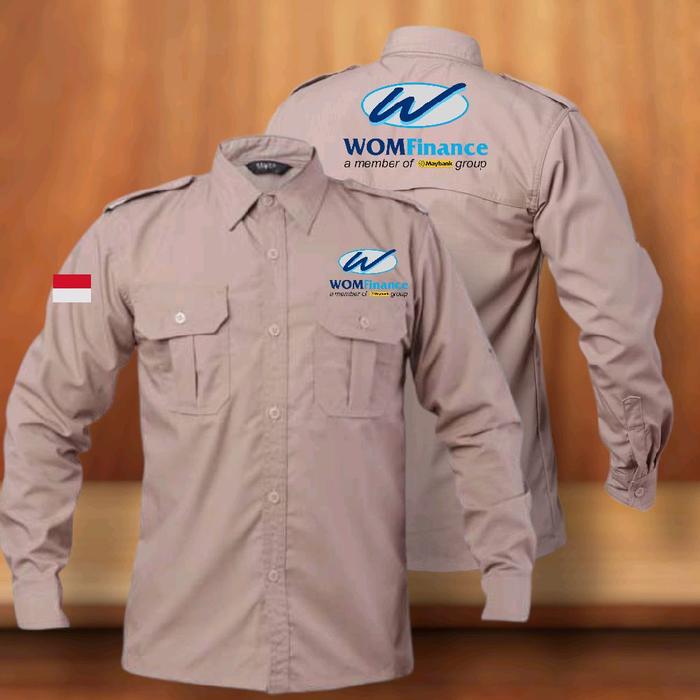 kemeja wom finance baju pdh wom finance krem panjang