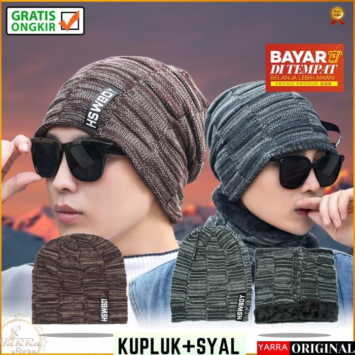 TOPI KUPLUK PRIA KEREN DEWASA HSWBOYS RAJUT GUNUNG BEANIE HAT WANITA TEBAL MUSIM DINGIN IMPOR KPE1