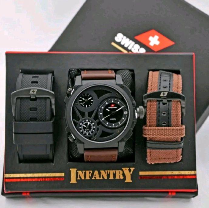 JAM TANGAN PRIA SWISS ARMY ORIGINAL BAHAN TALI KULIT FREE TALI CADANGAN, JAM TANGAN PRIA ARMY ORIGIN