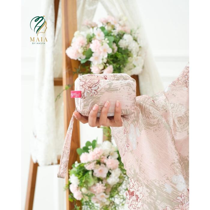 Mukena Sarah Motif Bunga Sakura Terbaru Mukena Travelling Mini Pouch Jumbo Size Lasser Cut Mukena De