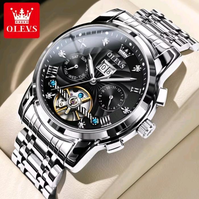 OLVES Jam tangan automatic pria 2024 anti air original luxury multifungsi terbaru fashion