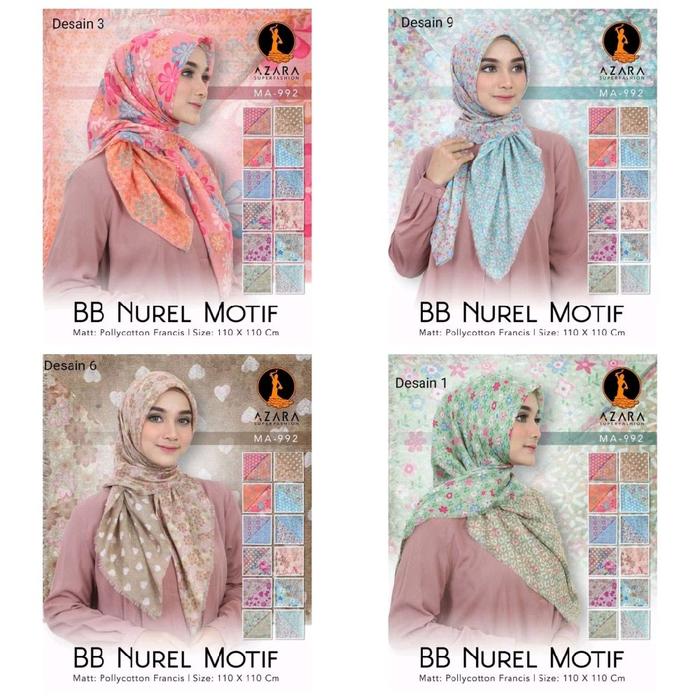 HIJAB AZARA POLYCOTTON FRANCIS / AZARA NUREL JILBAB 2 MOTIF